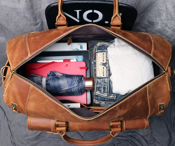 Marius – Donkerbruine Leren Reistas met Tijdloze Klasse