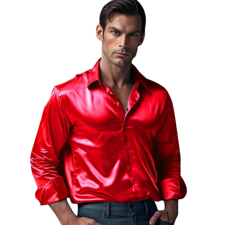 Evander Satijnen Herenblouse – Verzorgde Eenvoud met Luxe Uitstraling