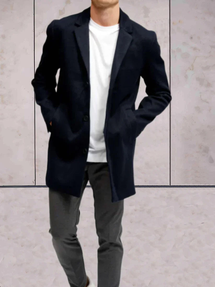 Elric Jas – Heren Jas met Hoge Kraag en Praktische Details