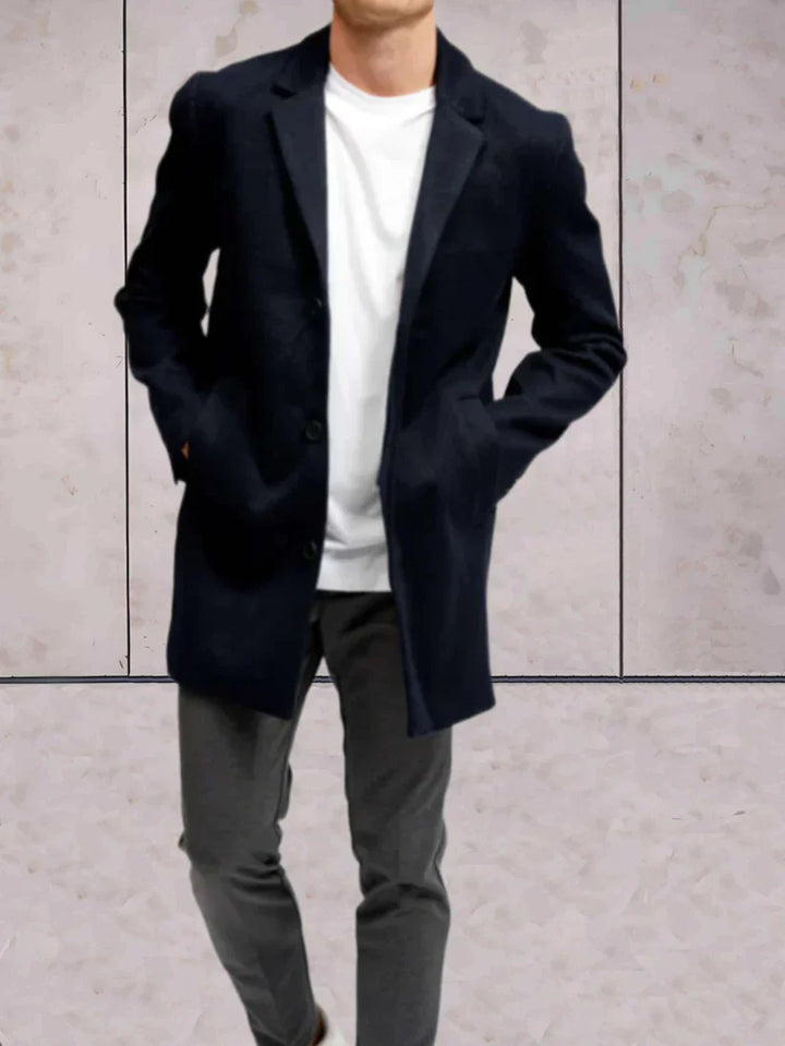 Elric Jas – Heren Jas met Hoge Kraag en Praktische Details