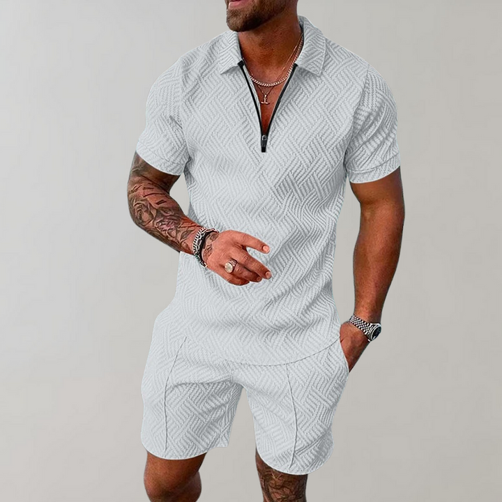 Cavani Heren Zomerset – Ademend Polo Shirt en Korte Broek in Slim Fit