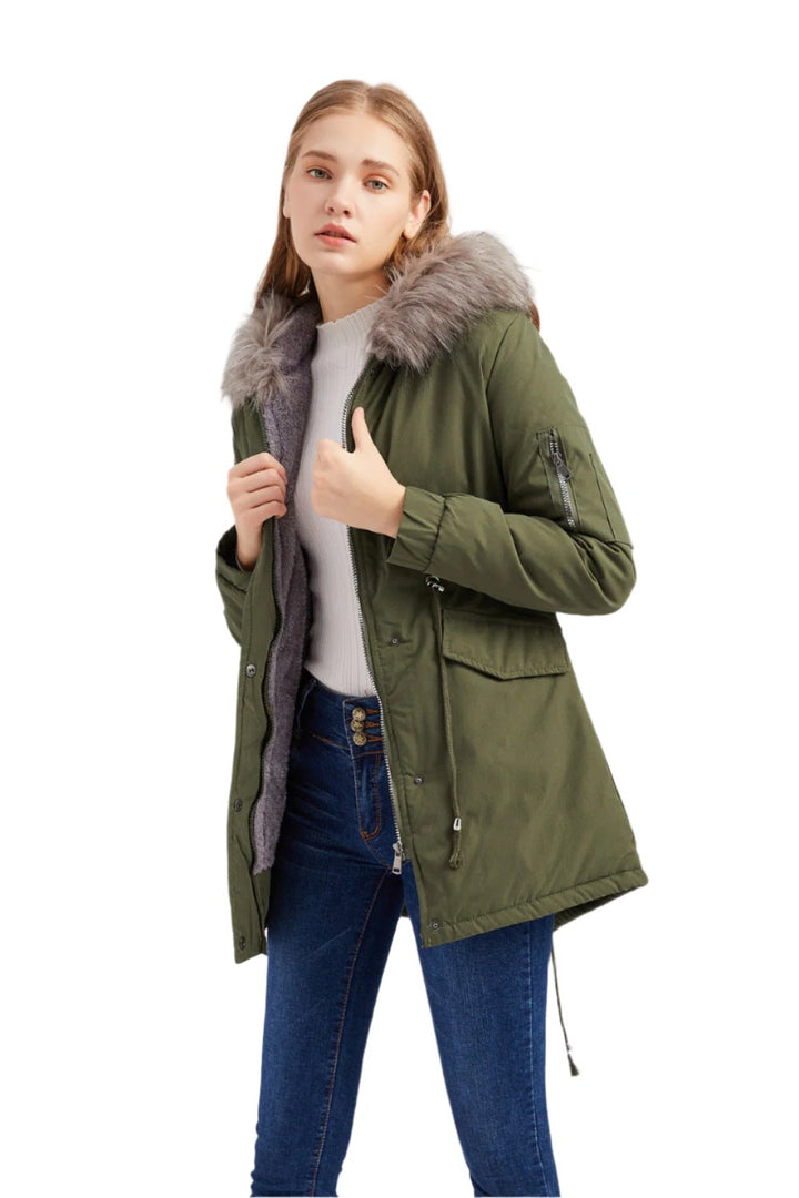 Rhealyn Parka – Stijlvolle Winterjas met Faux-Fur Capuchon