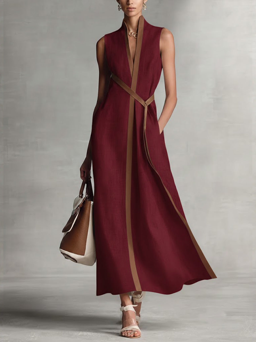 Lioréa | Robe Fluide Sans Manches à Col Montant