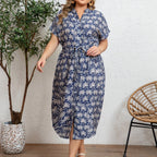 Noléa | Robe Midi Fluide à Imprimé Élégant (Grande Taille)