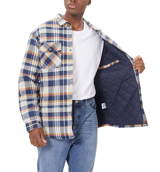 Geruite Herenjas met Voering – Warme Overshirt Jas met Ruitpatroon en Ritssluiting