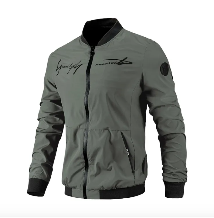 Moderne Herenjas met Zwarte Accenten – Lichtgewicht, Ademend en Waterafstotend