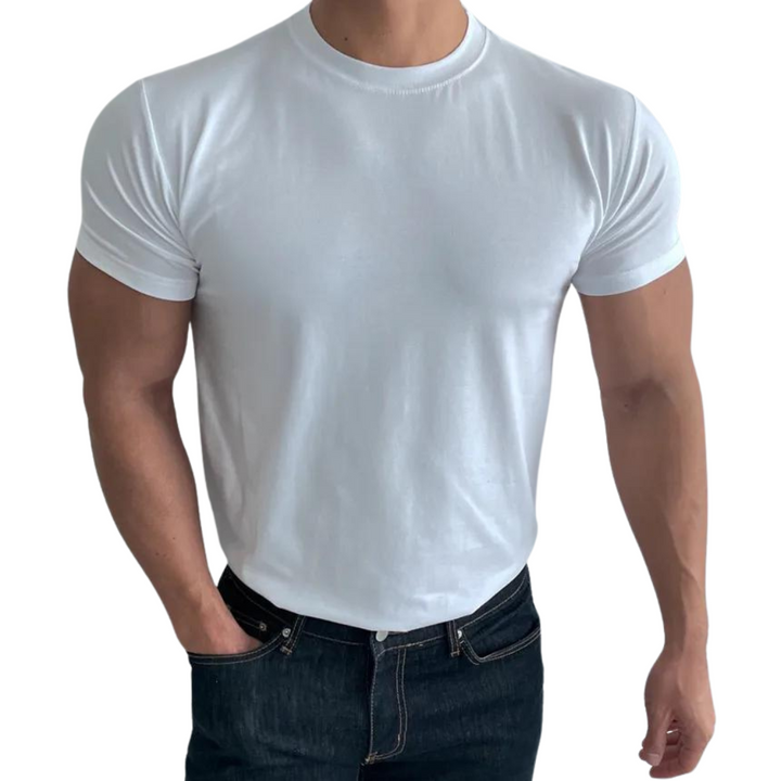T-shirt voor Heren – Minimalistisch Design met Verzorgde Slim Fit