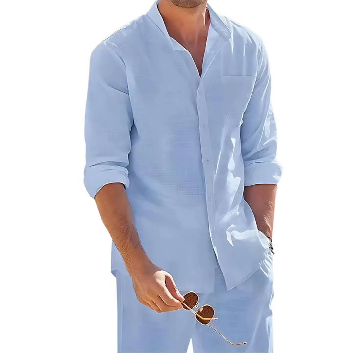 Akiva™ Linnen Set voor Heren – Luchtige Blouse en Broek voor Zomercomfort in Stijl