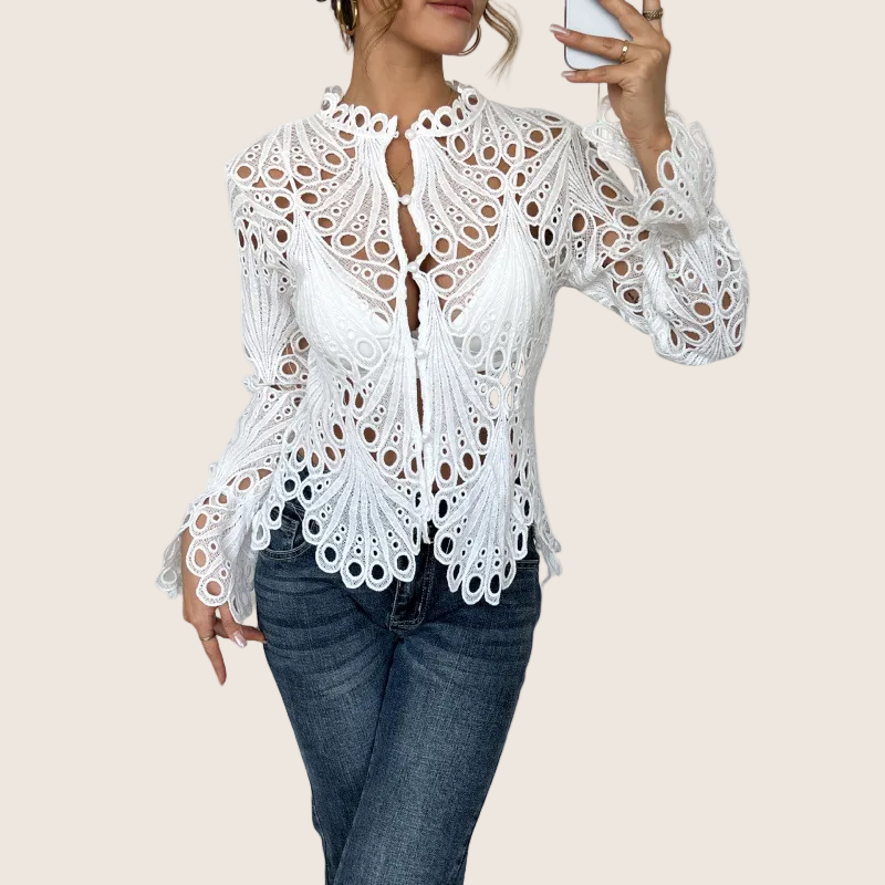 Sarah | Blouse élégante à détails ajourés