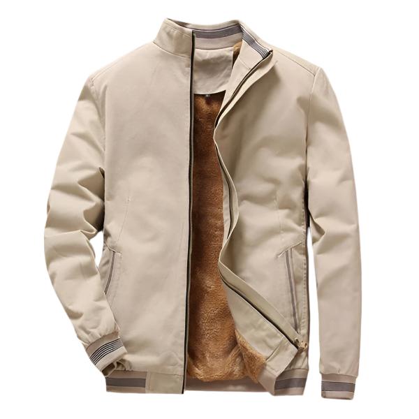 Heren Winterjas Beige – Warme Casual Jas met Zachte Voering en Ritszakken