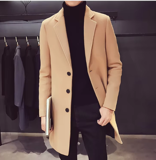 Davor Lange Herenjas – Stijlvolle Overjas met Klassieke Revers