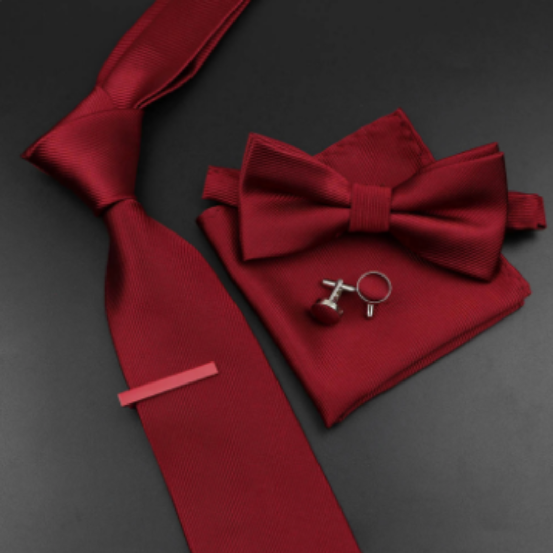 David – Trouwerij Set Met Strik, Stropdas En Manchetknopen Voor Heren