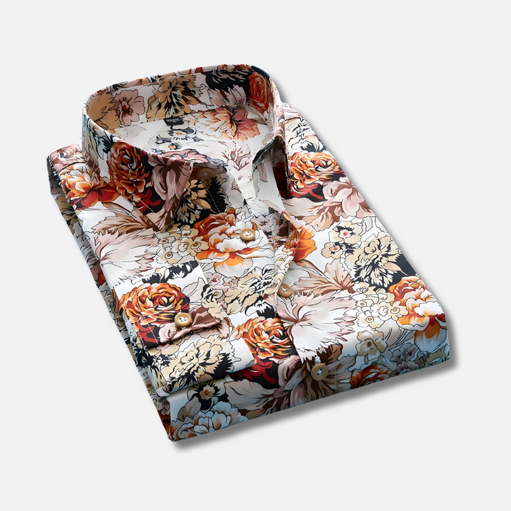 Chaim™ Bloemenprint Trouwblouse voor Heren – Stijlvolle Blouse met Elegante Bruiloftsuitstraling