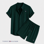 Tommy – Ensemble d’été pour homme avec chemise à manches courtes et short | 1 acheté = 1 offert