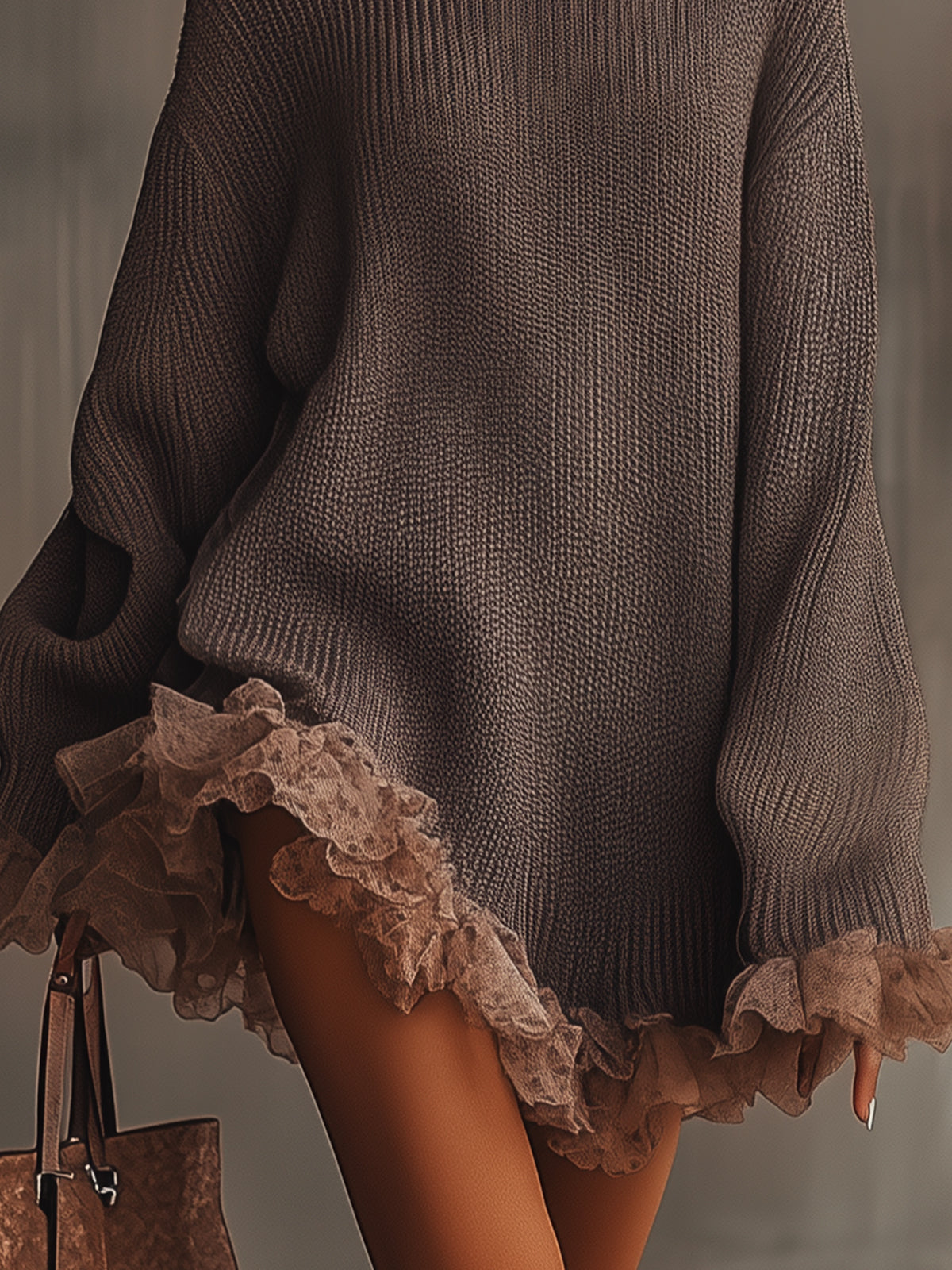 Élodie | Robe Pull à Volants