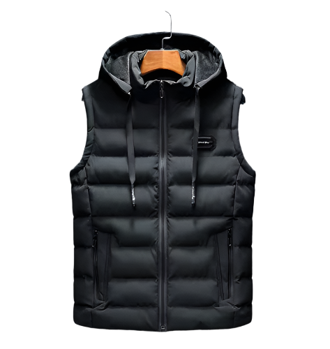 Eliron Herenbodywarmer – Sportieve Gewatteerde Bodywarmer met Capuchon en Ritszakken
