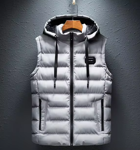 Eliron Herenbodywarmer – Sportieve Gewatteerde Bodywarmer met Capuchon en Ritszakken