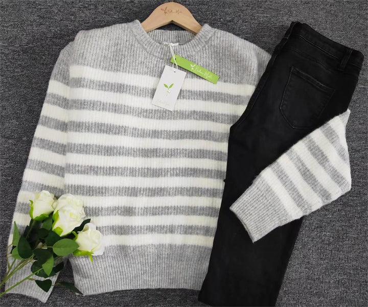 Maribel Trui – Gestreepte Damestrui met Zachte Pasvorm en Nautische Uitstraling