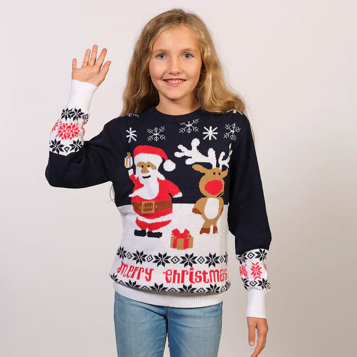 Alouette Sweater – Kindertrui met Feestelijk Design en Comfortabele Pasvorm