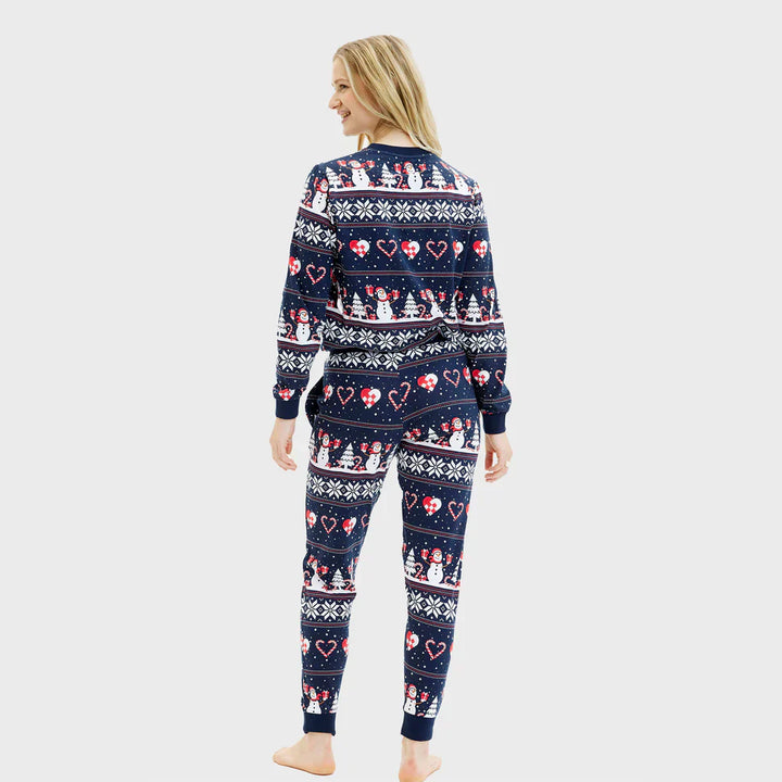 Aramina Pyjama-Set – Warme Damespyjama met Feestelijk Design