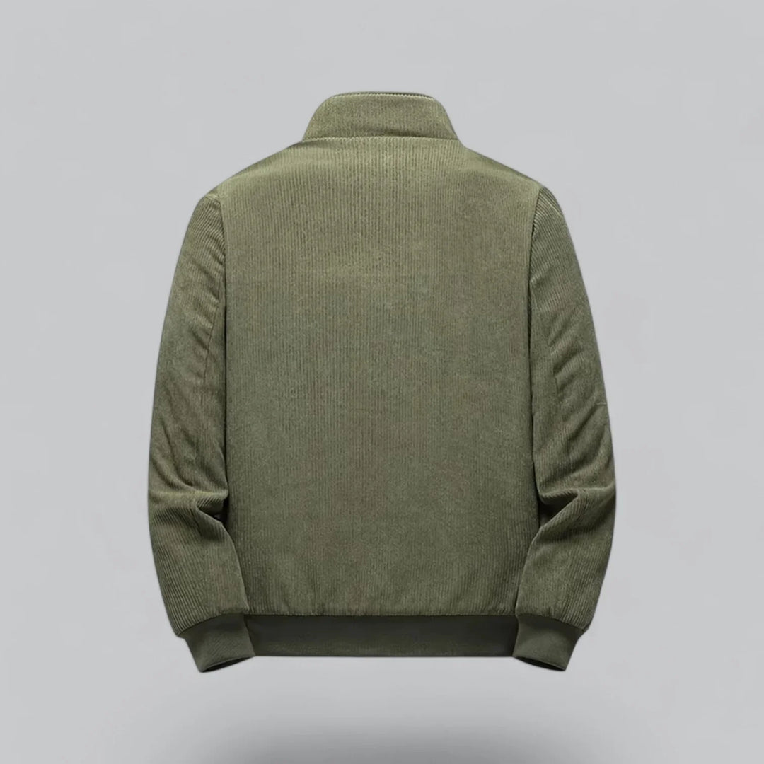 Caius Winterjas – Ribgebreide Herenjas met Fleecevoering en Wolblend