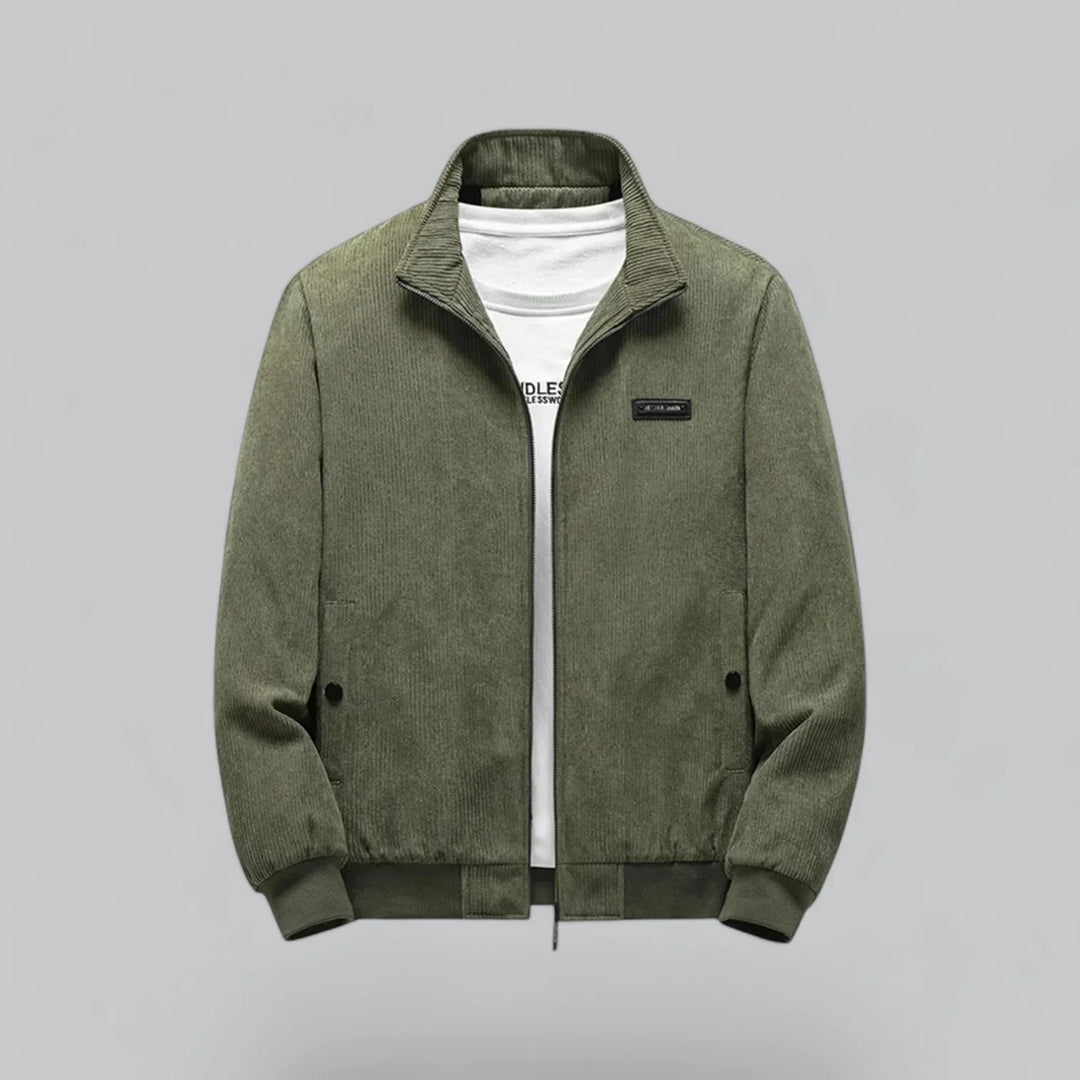 Caius Winterjas – Ribgebreide Herenjas met Fleecevoering en Wolblend