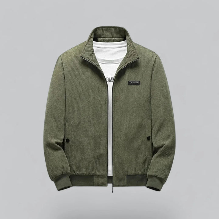 Caius Winterjas – Ribgebreide Herenjas met Fleecevoering en Wolblend