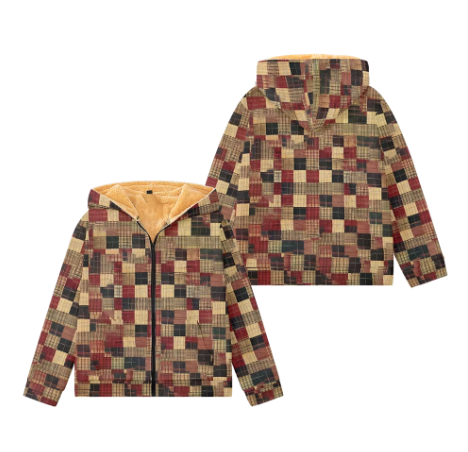 Matthijs Bohemian Hoodie – Bruine herenhoodie met unieke patronen en warme voering