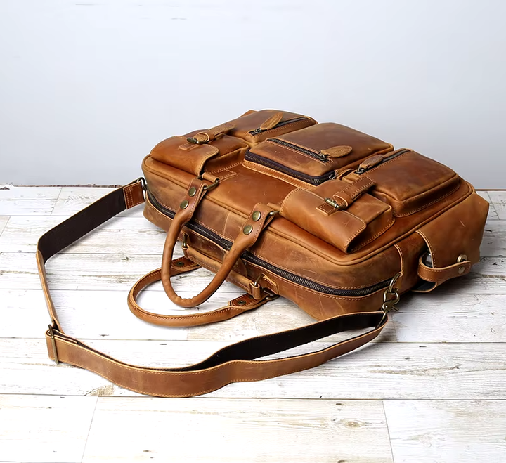 Cedric Leren Laptoptas – Elegante Business Tas van Volnerfleer