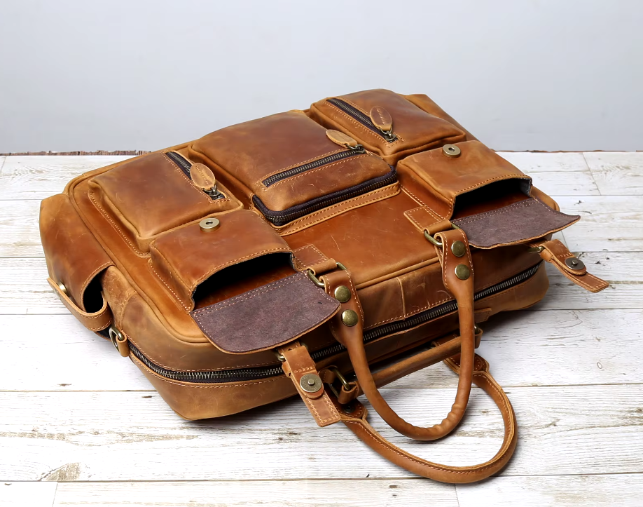 Cedric Leren Laptoptas – Elegante Business Tas van Volnerfleer