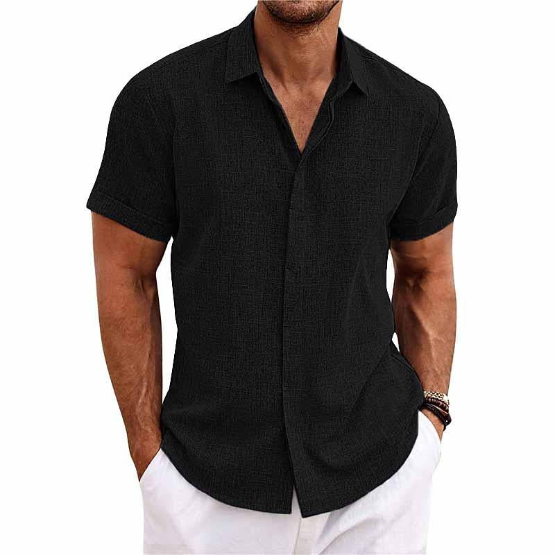 Nardo Korte Mouwen Heren Overhemd – Ademend Zomer Shirt in Linnenlook met Casual Elegantie