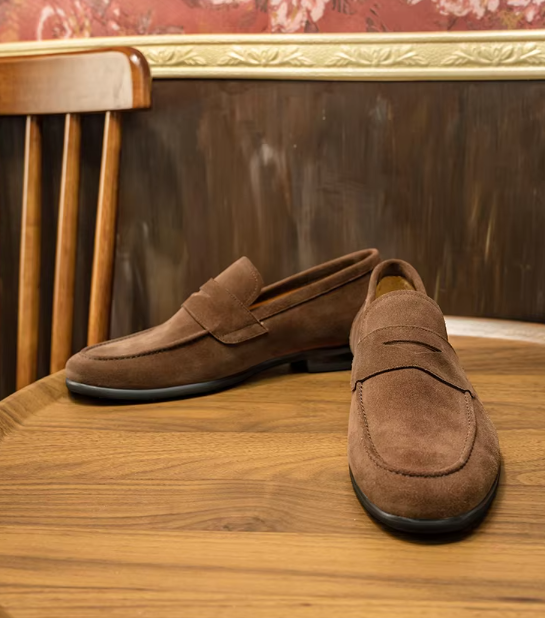 Renzo Leren Loafers – Luxe Suède Hereninstappers met Tijdloos Design
