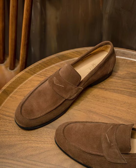 Renzo Leren Loafers – Luxe Suède Hereninstappers met Tijdloos Design