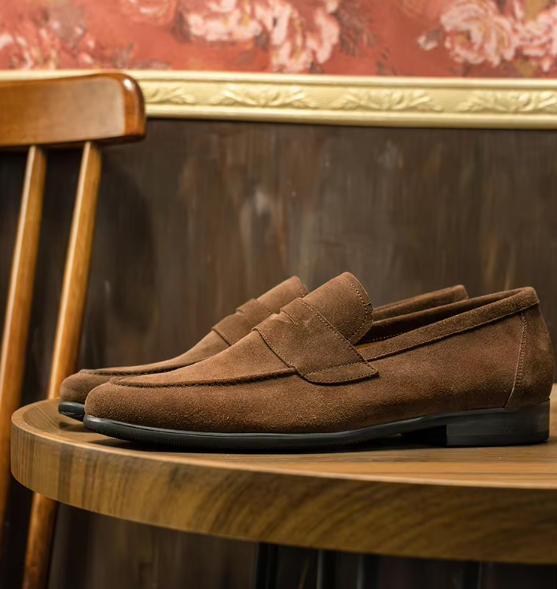 Renzo Leren Loafers – Luxe Suède Hereninstappers met Tijdloos Design