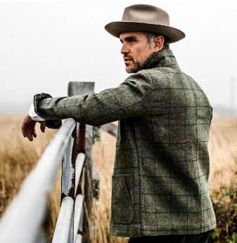 Edmund Tweed Herenjas – Tijdloze Elegantie in Groene Ruit