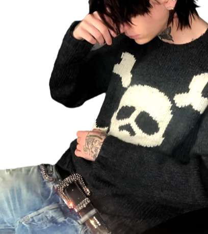 Gallant Trui met Schedelprint – Stoere Herentrui met Gedurfd Design