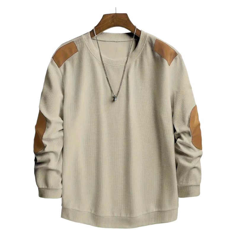 Luxe Herentrui met Leren Elleboogpatches – Warmte en Verfijning in Eén