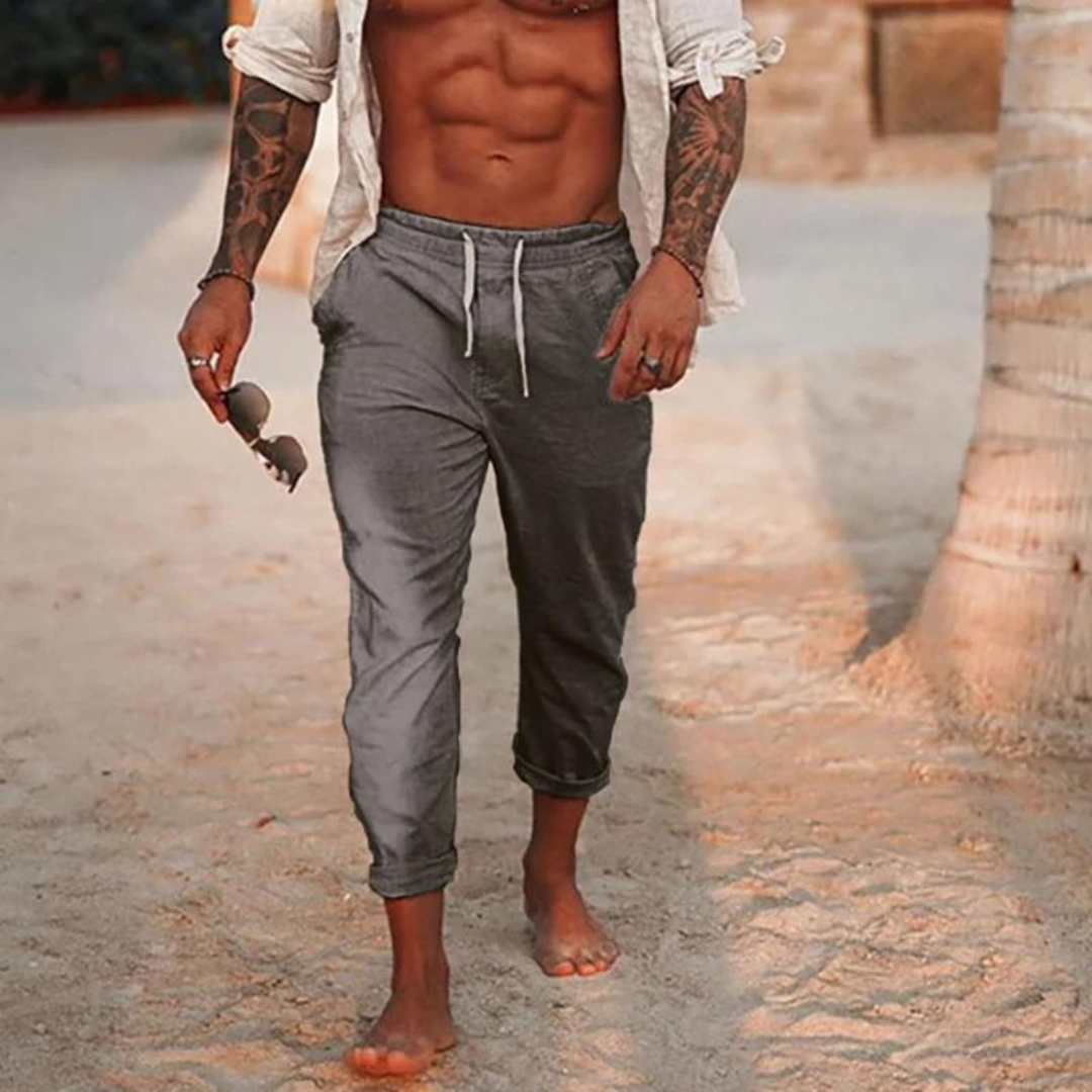 Brandon linnen broek voor mannen – ademend en lichtgewicht zomermodel met stoere uitstraling