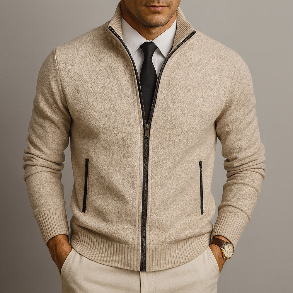 Julien | Cardigan Zippé en Laine Mérinos