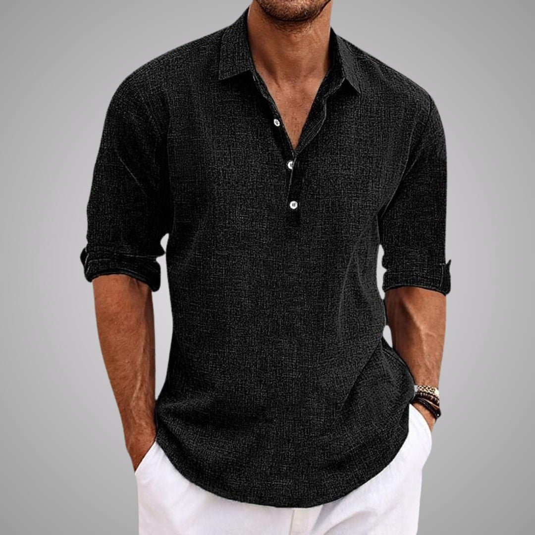 Louis – Chemise ample à manches longues avec col boutonné