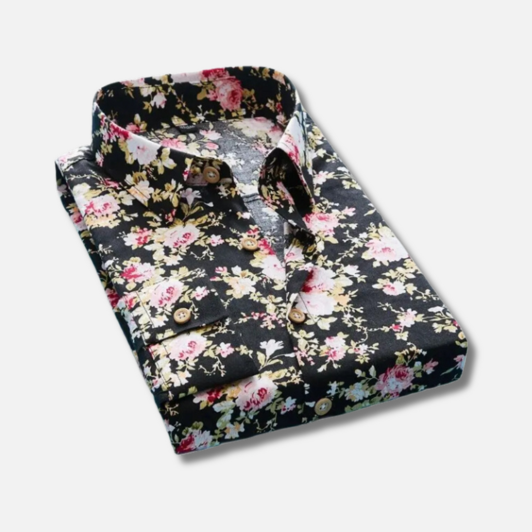 Chaim™ Bloemenprint Trouwblouse voor Heren – Stijlvolle Blouse met Elegante Bruiloftsuitstraling