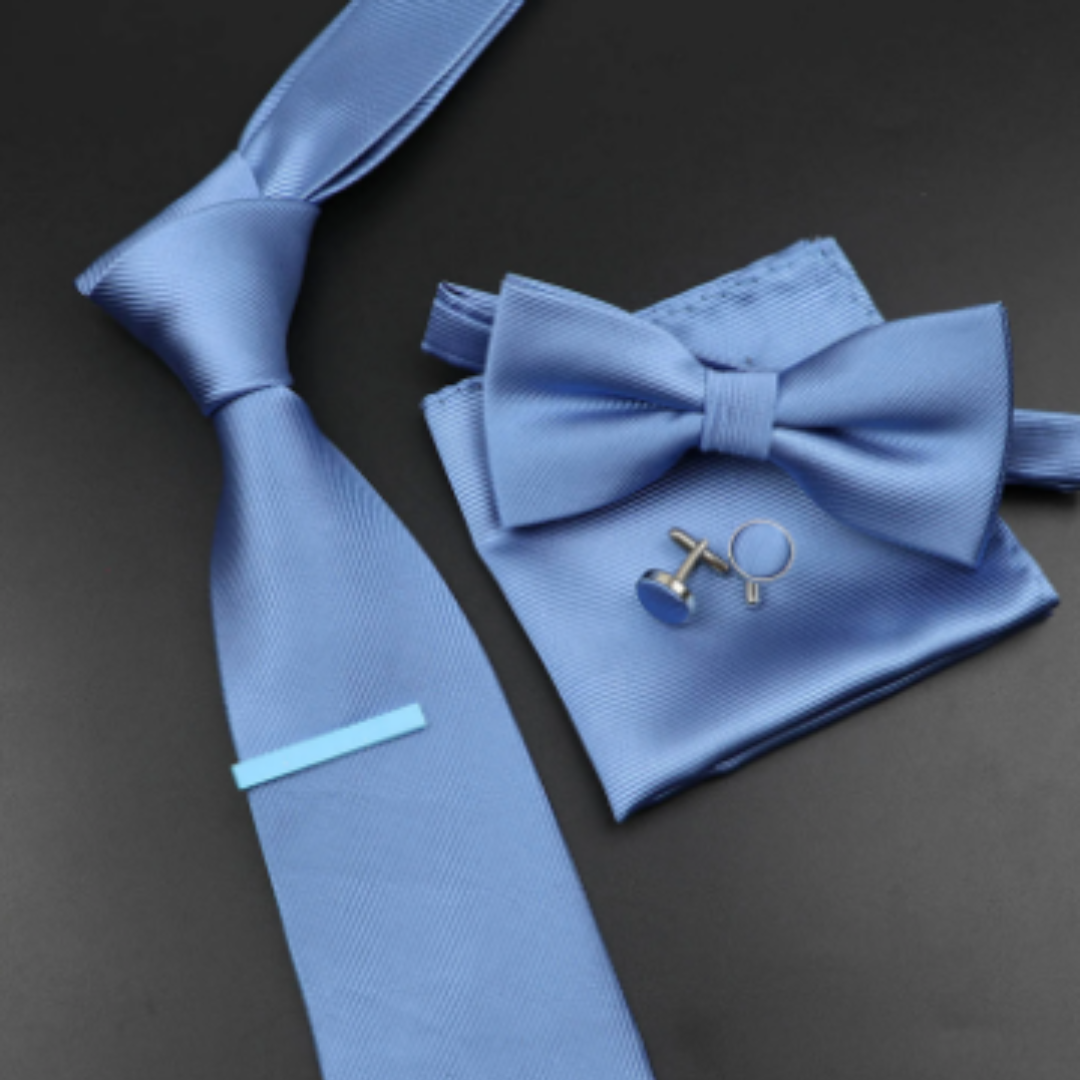 David – Trouwerij Set Met Strik, Stropdas En Manchetknopen Voor Heren