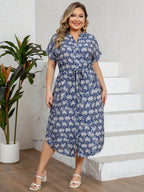 Noléa | Robe Midi Fluide à Imprimé Élégant (Grande Taille)