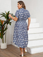 Noléa | Robe Midi Fluide à Imprimé Élégant (Grande Taille)