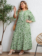 Azélie | Robe Longue Fleurie (Grande Taille)