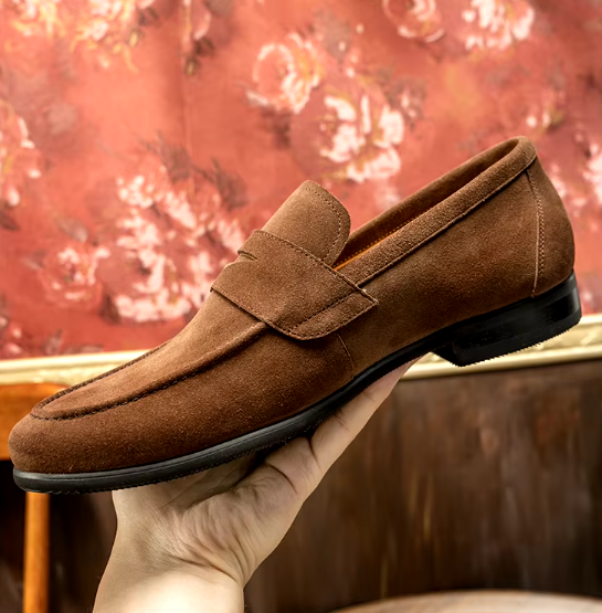 Renzo Leren Loafers – Luxe Suède Hereninstappers met Tijdloos Design
