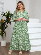 Azélie | Robe Longue Fleurie (Grande Taille)