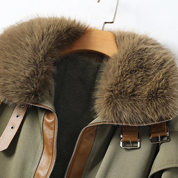 Kailani Winterjas – Elegante Damesjas met Warme Vulling en Luxe Bontkraag