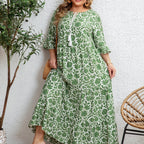 Azélie | Robe Longue Fleurie (Grande Taille)