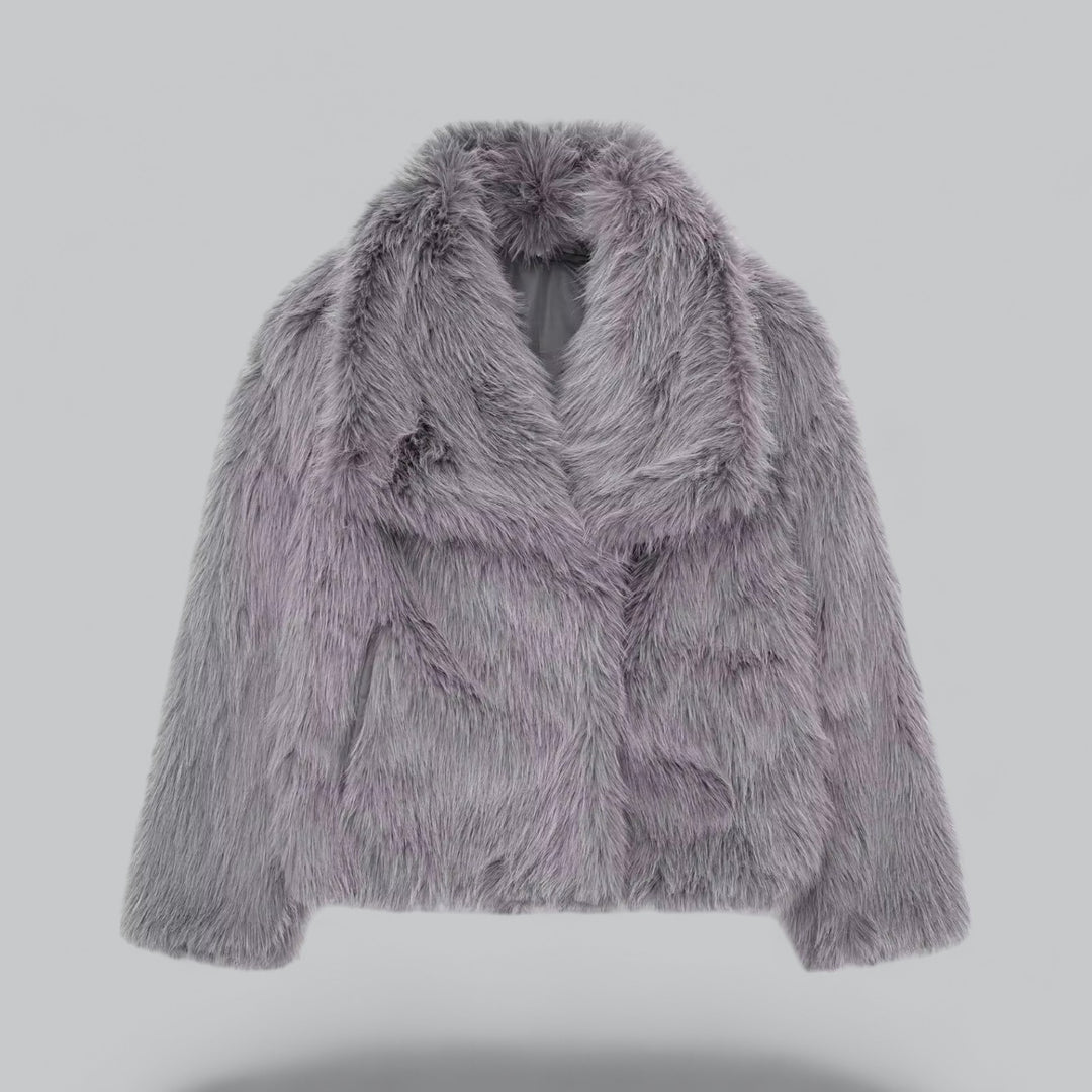 Wallina Jas – Korte Winterjas van Faux Fur met Magnetische Sluiting